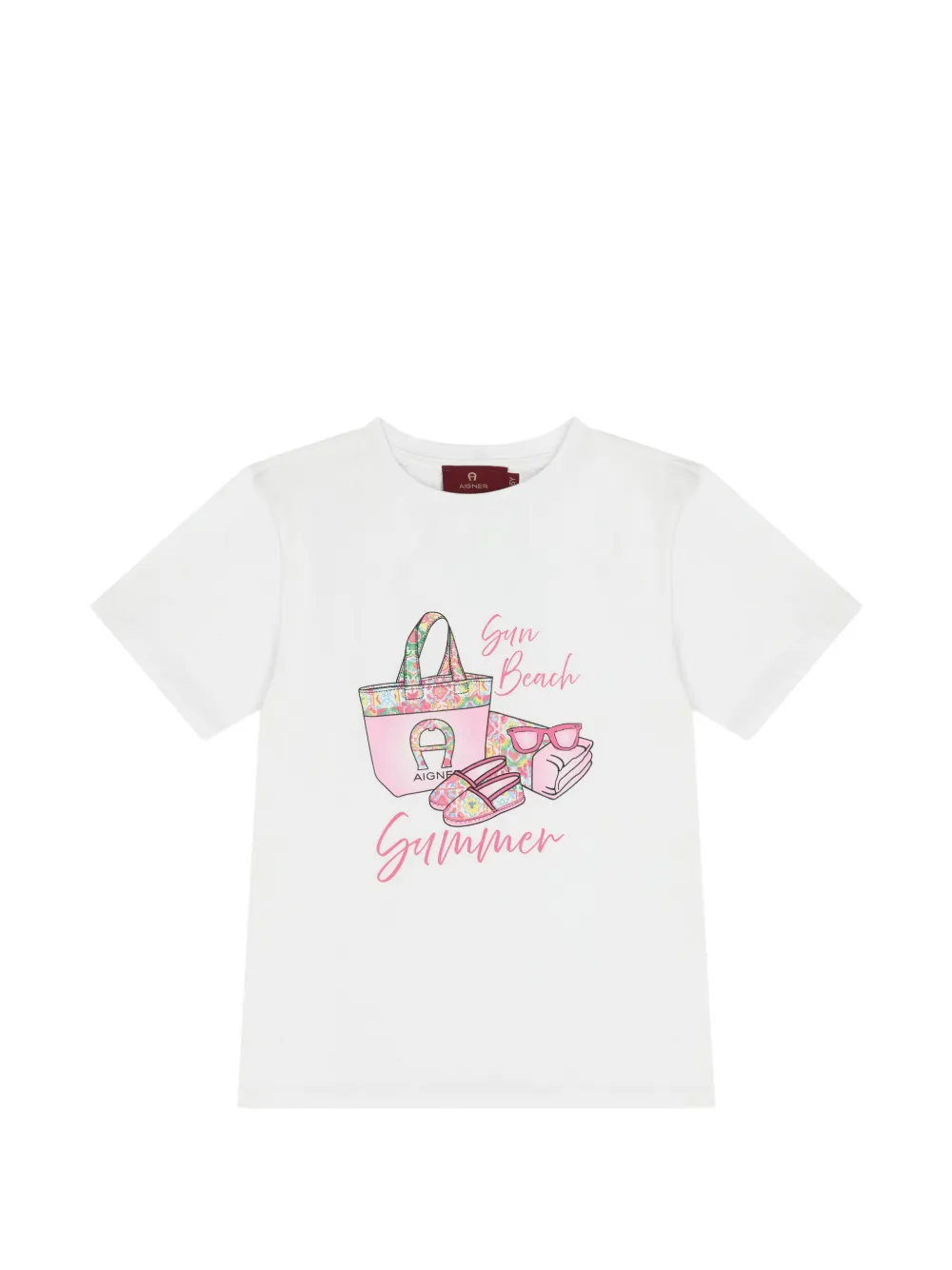 Aigner Kids graphic T-shirt - Bianco