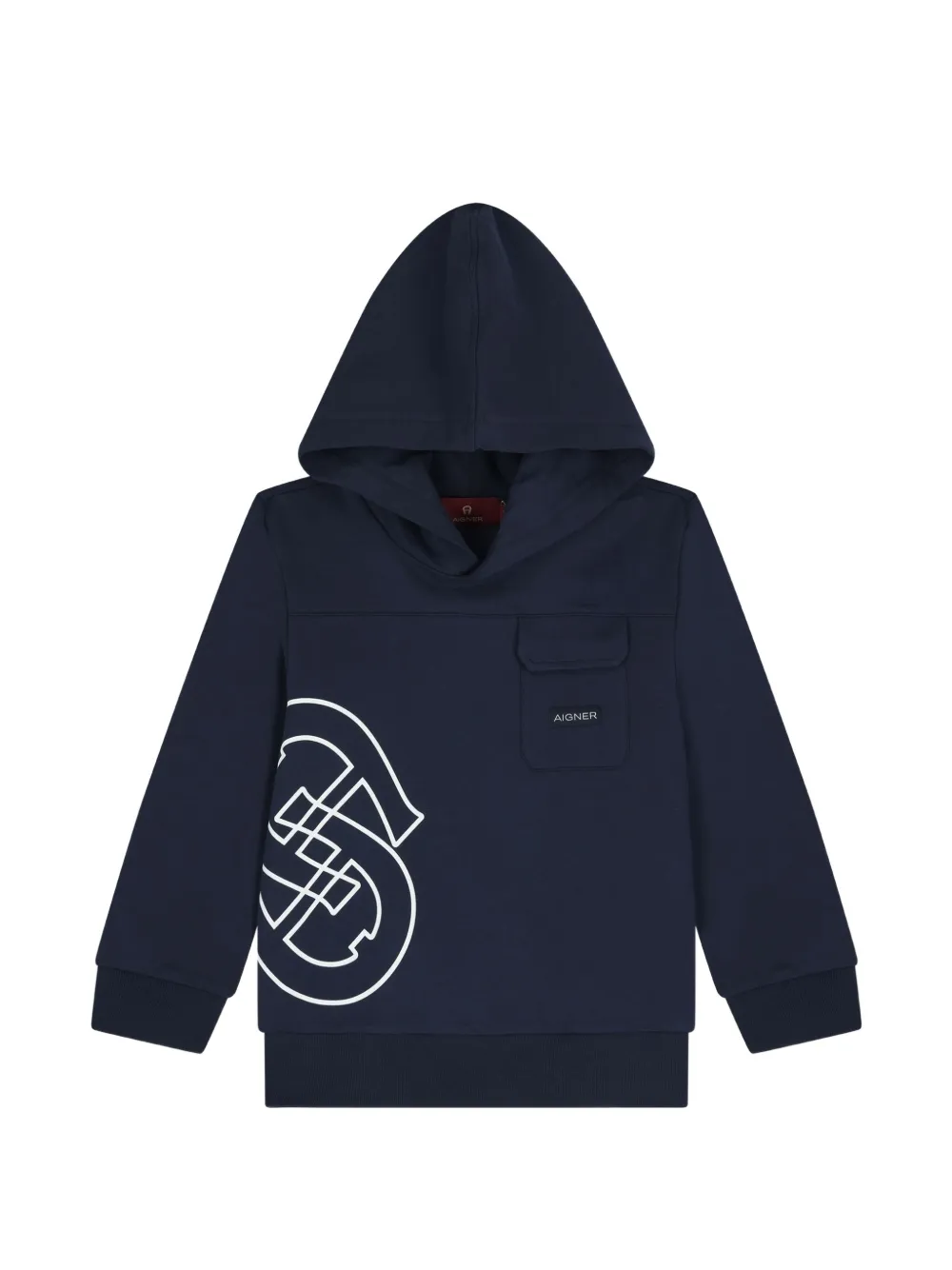 Aigner Kids Hoodie met grafisch print Blauw