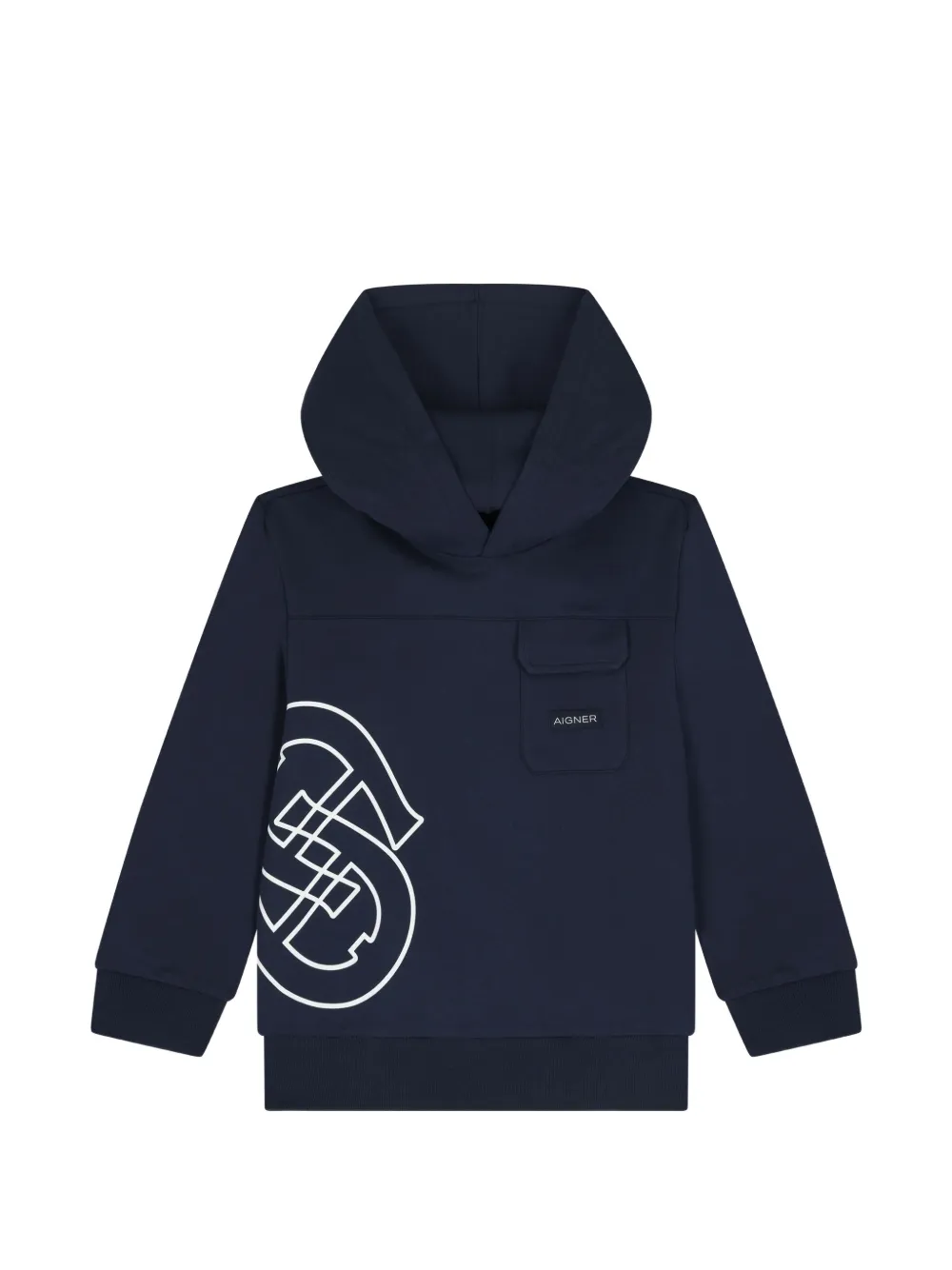 Aigner Kids graphic-print hooded - Blu
