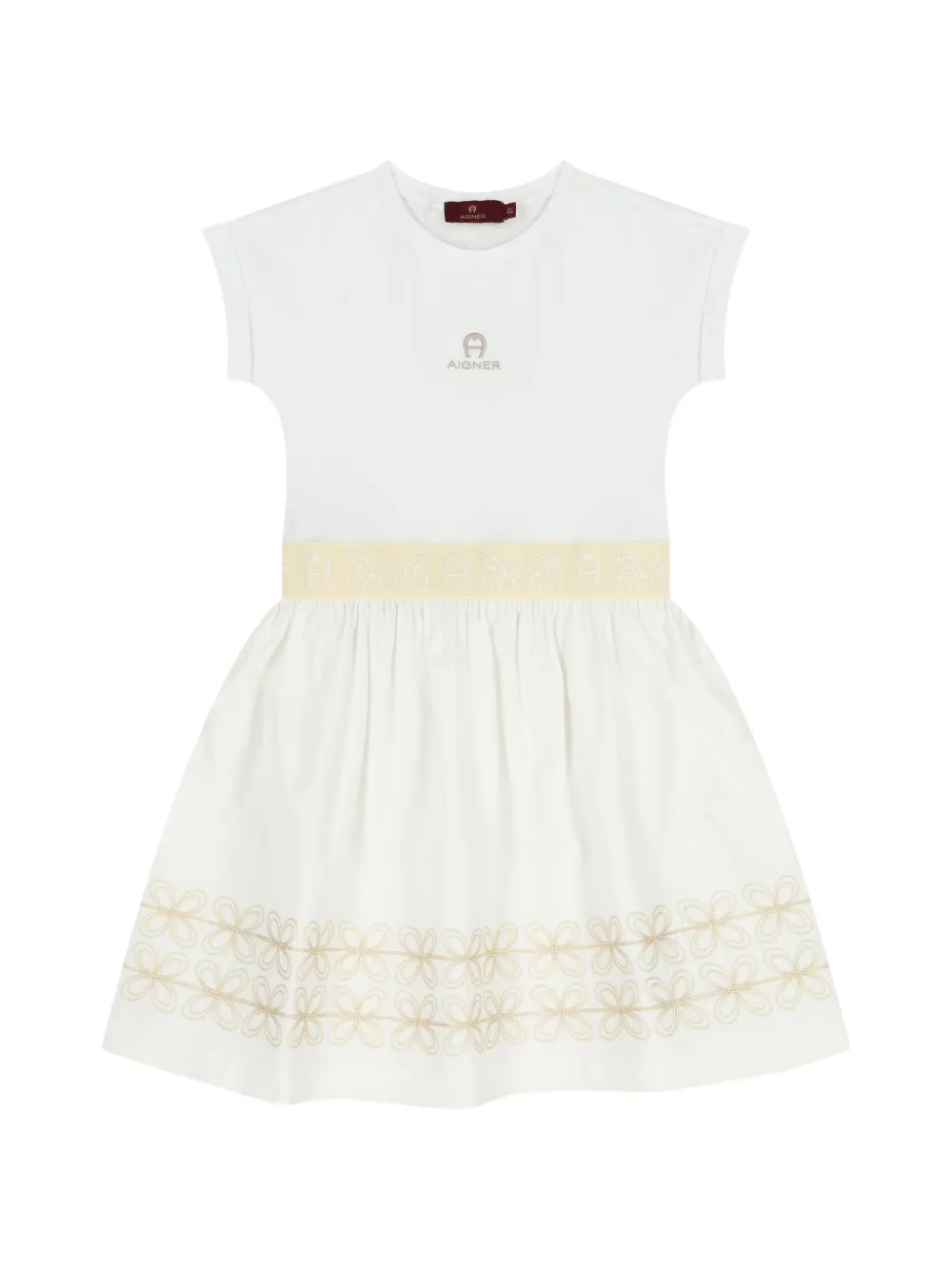 Aigner Kids crew-neck dress - Bianco