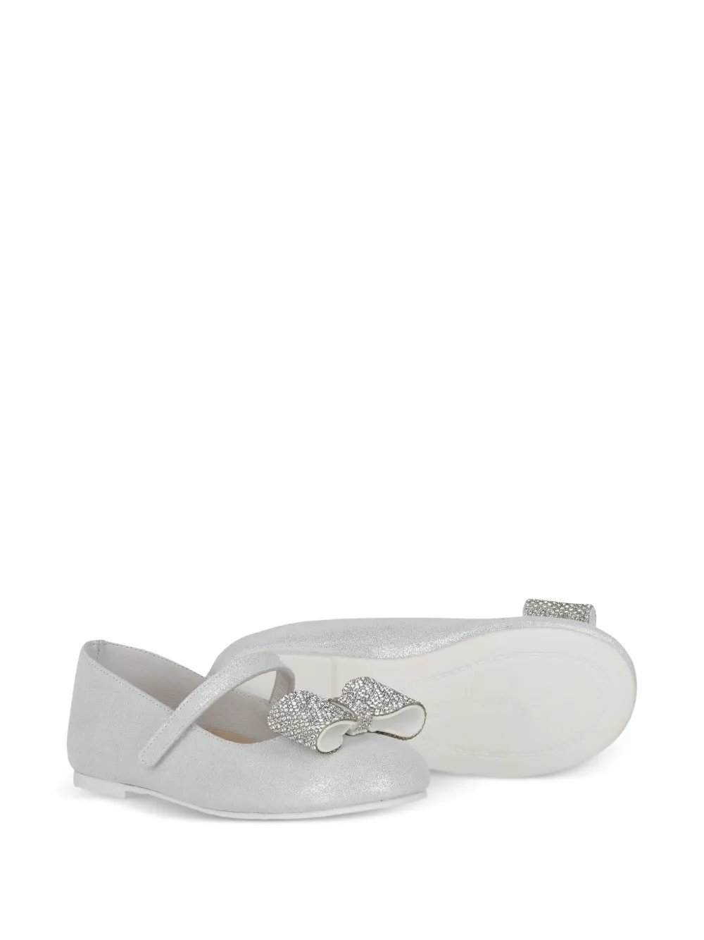 BabyWalker Ballerina's met strikdetail Zilver