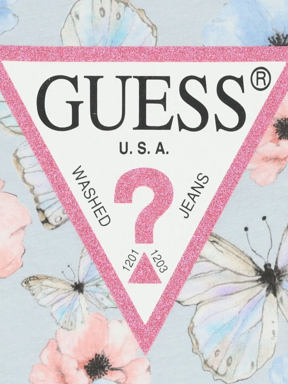 Guess Butterfly-print T-shirt In Multi