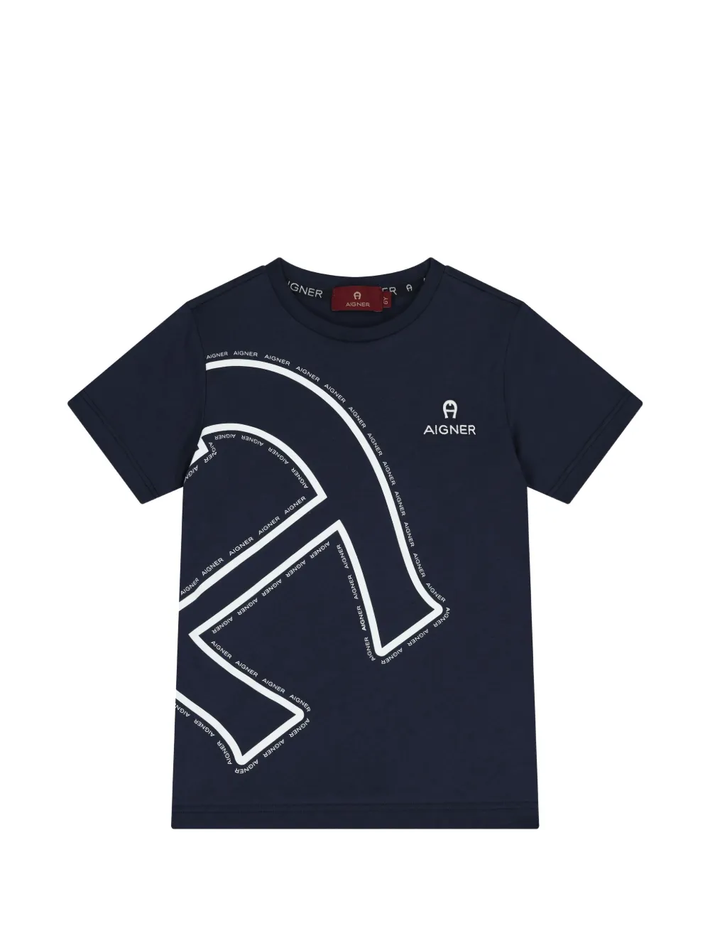 Aigner Kids logo-print T-shirt - Blu