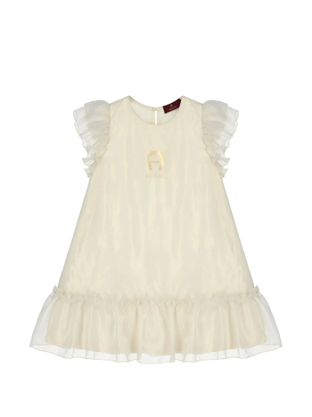 Aigner Kids logo-print dress - Toni neutri