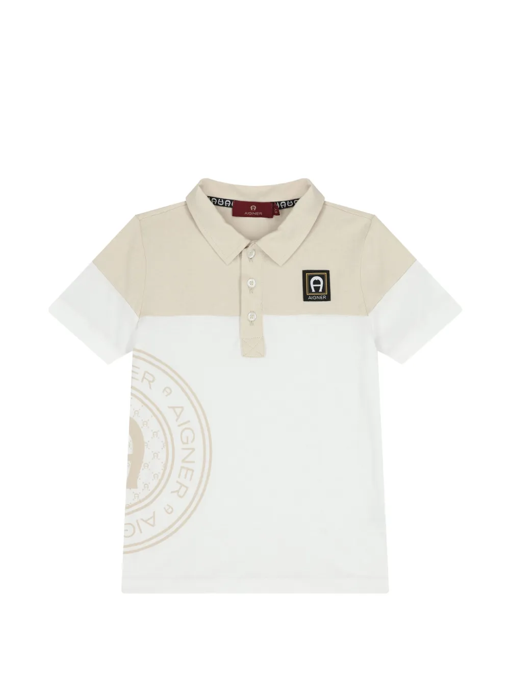 Aigner Kids logo-detail short-sleeve polo shirt - Bianco