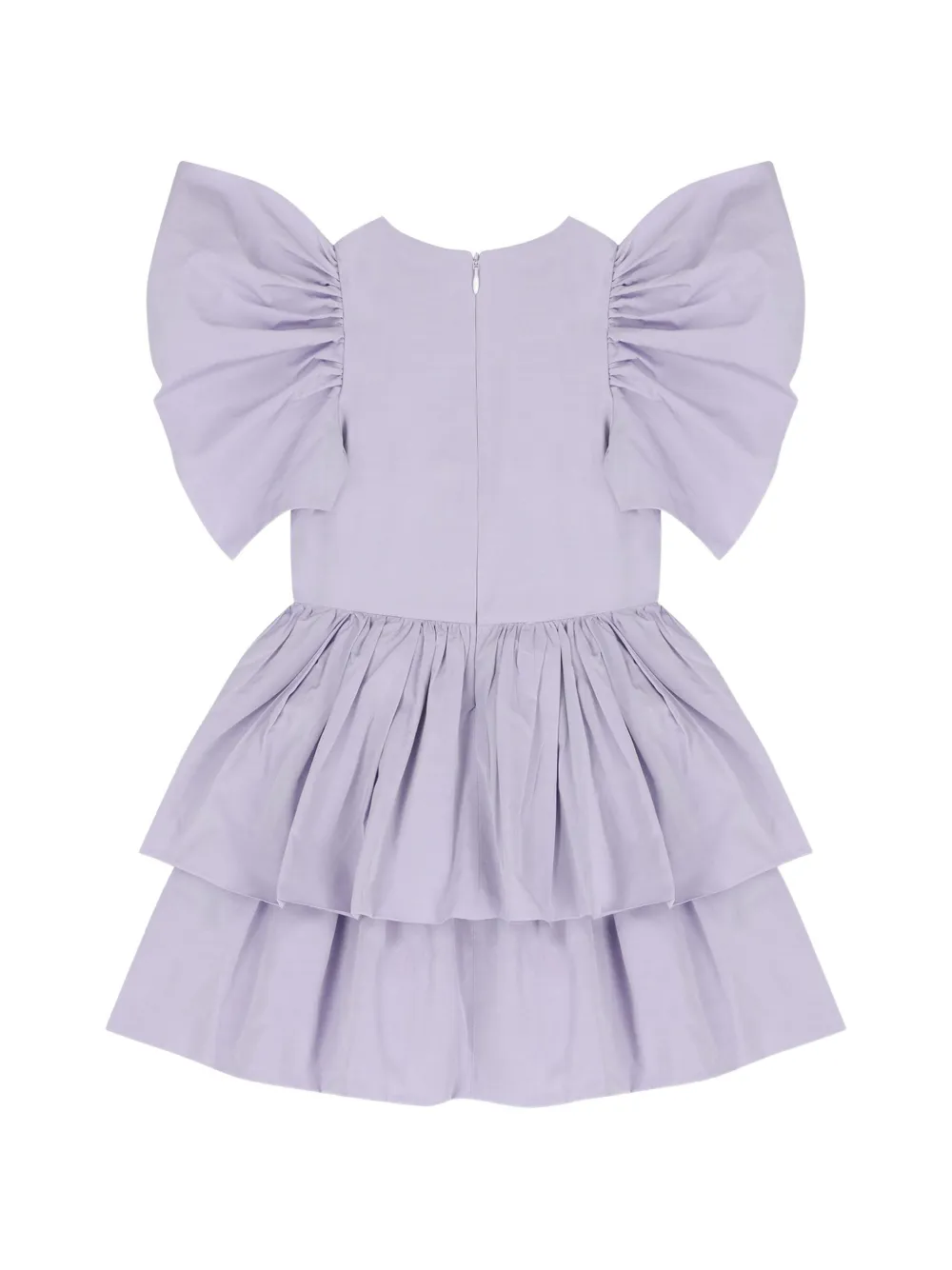 Elisabetta Franchi Kids Midi-jurk met ruches mouwen Paars