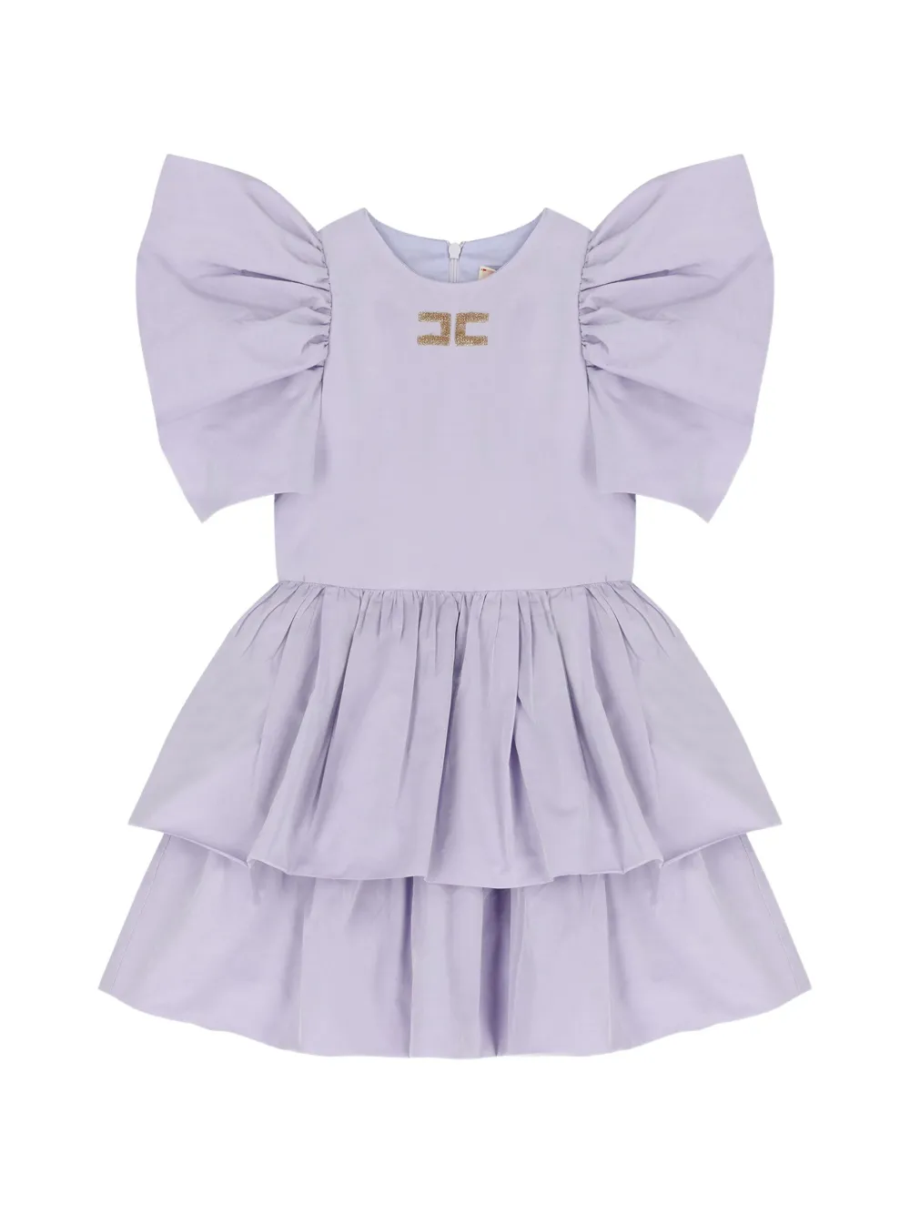 Elisabetta Franchi Kids ruffled-sleeve dress - Purple