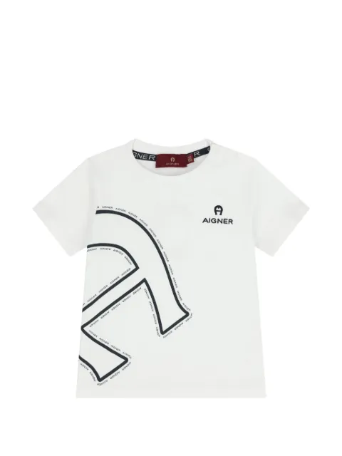 Aigner Kids playera con logo estampado