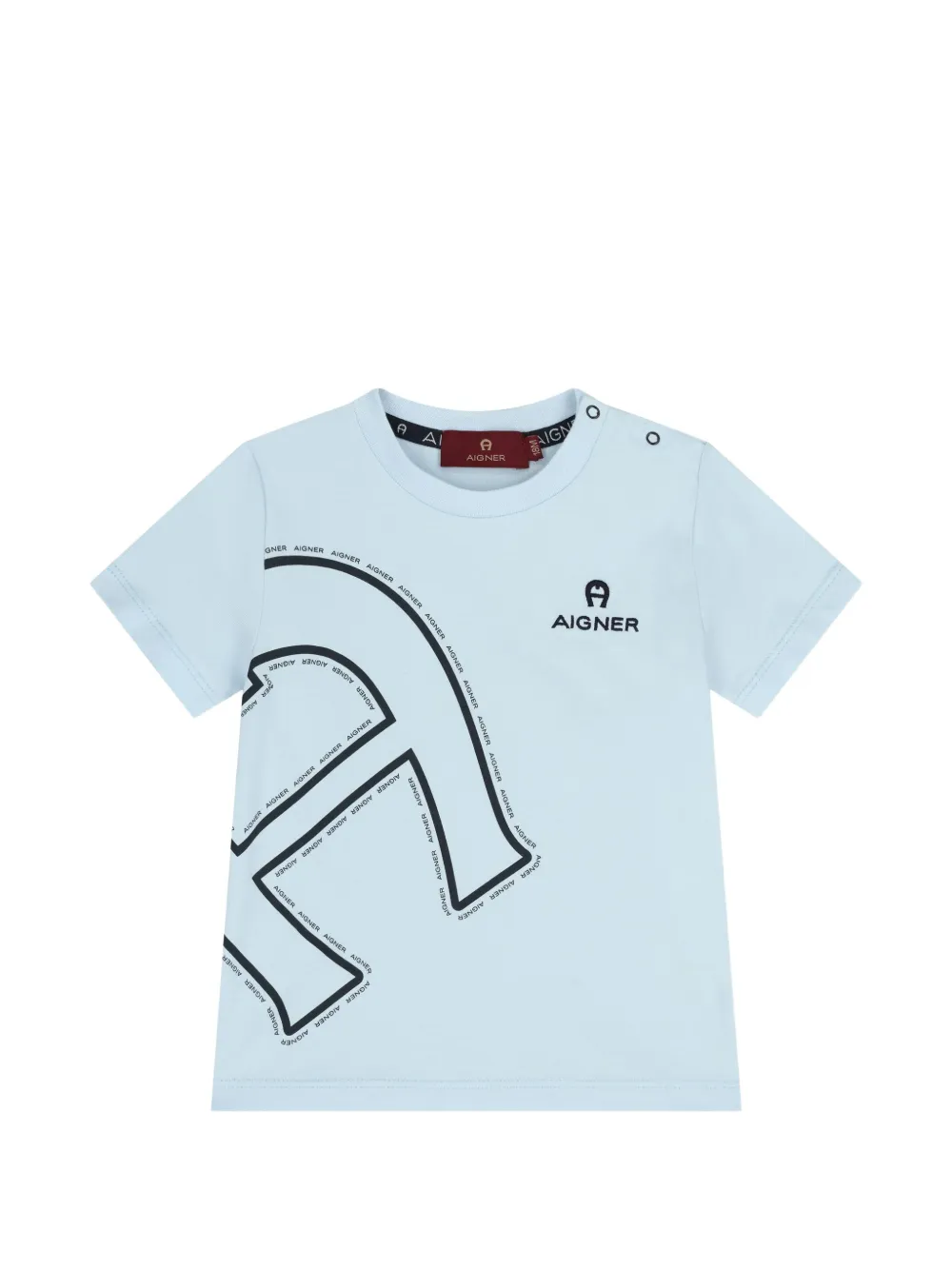 Aigner Kids logo-print T-shirt - Blu