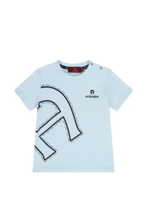 Aigner Kids playera con logo estampado