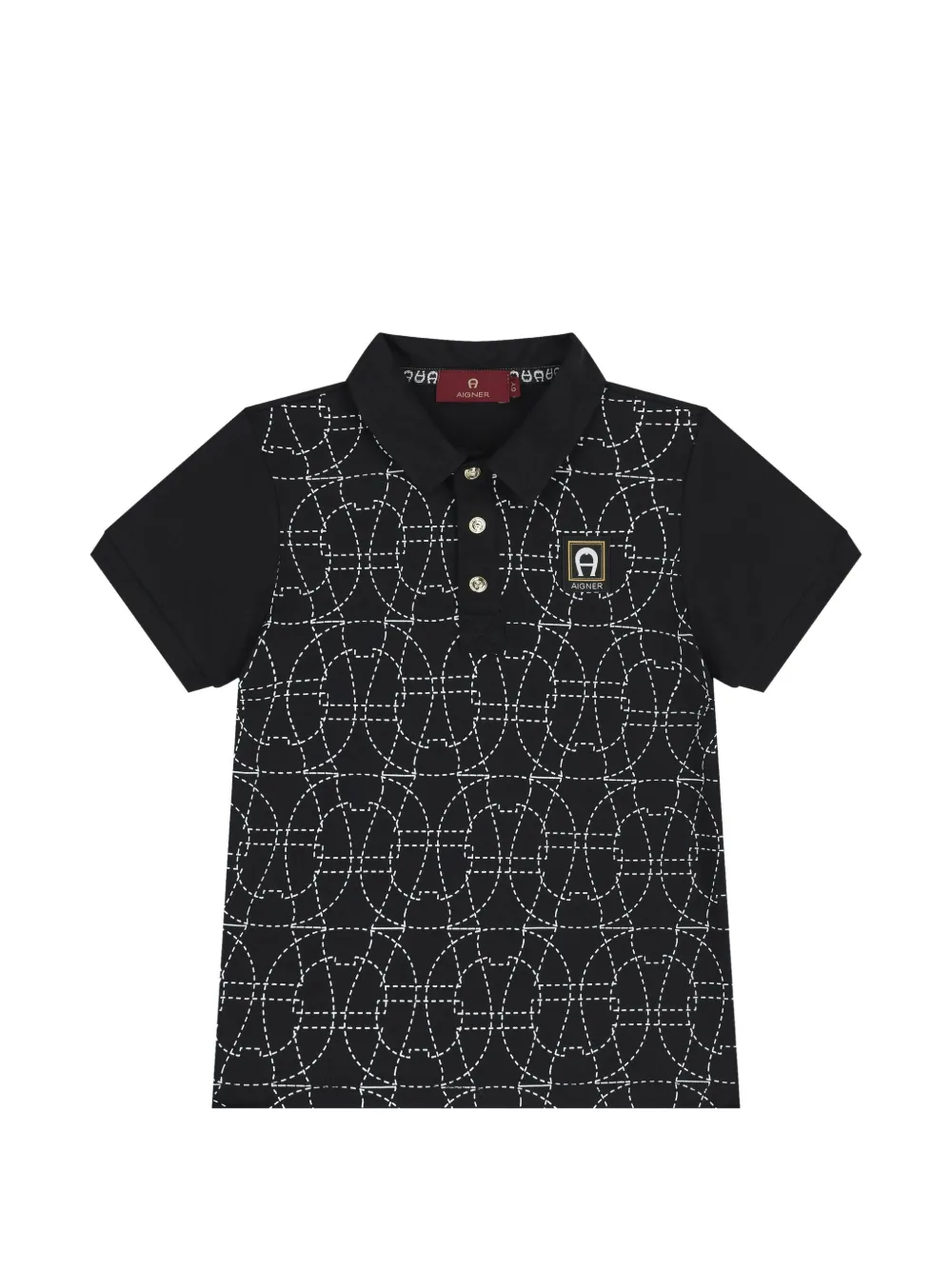 Aigner Kids graphic-print polo shirt - Nero