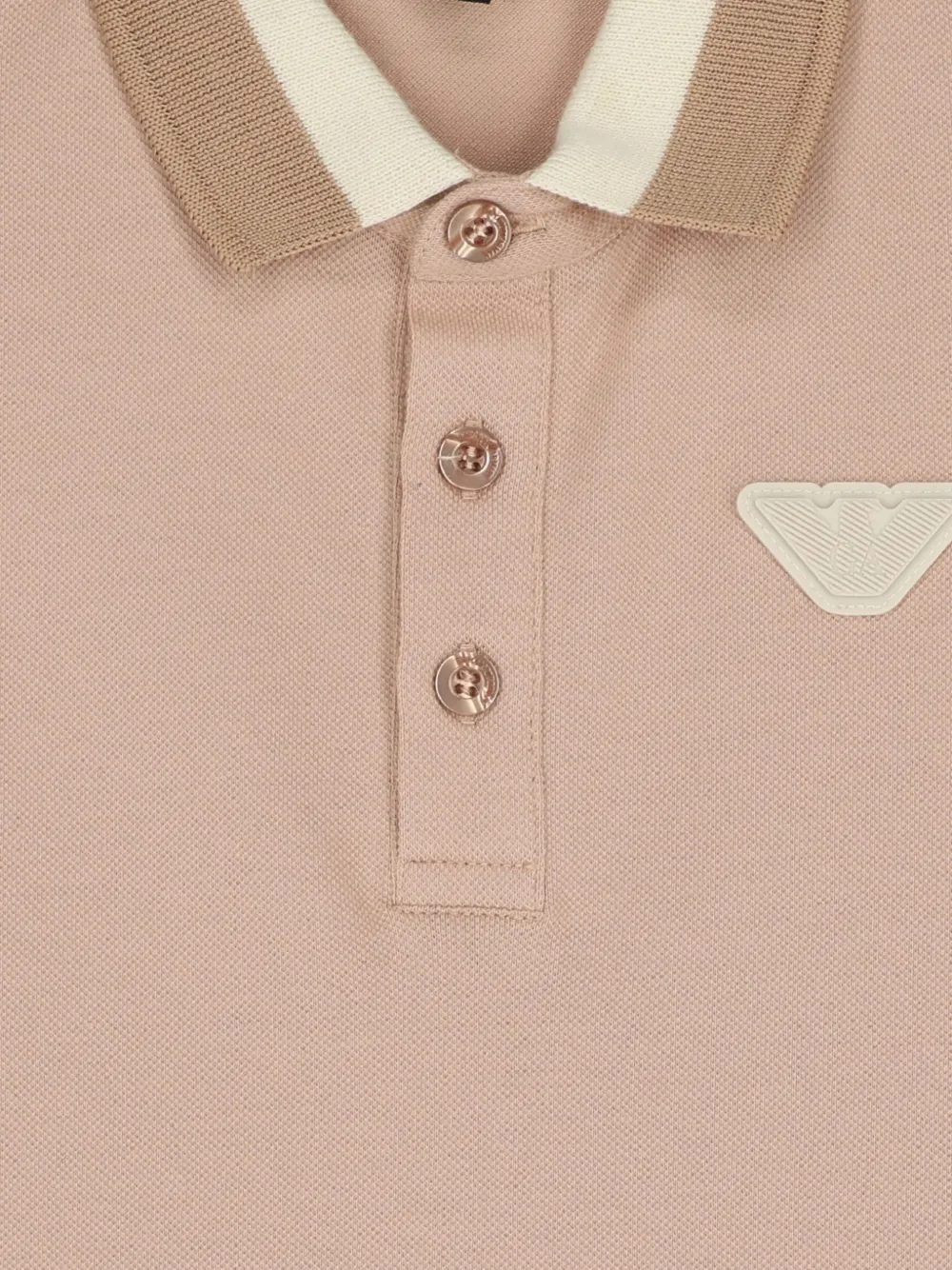 Emporio Armani Kids Gestreept poloshirt met knopen Beige