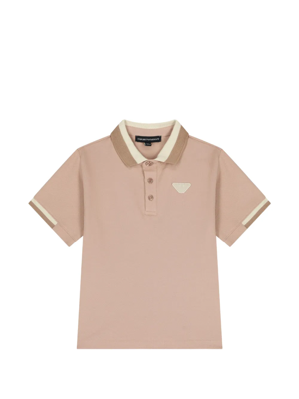 Emporio Armani Kids button striped polo shirt - Toni neutri