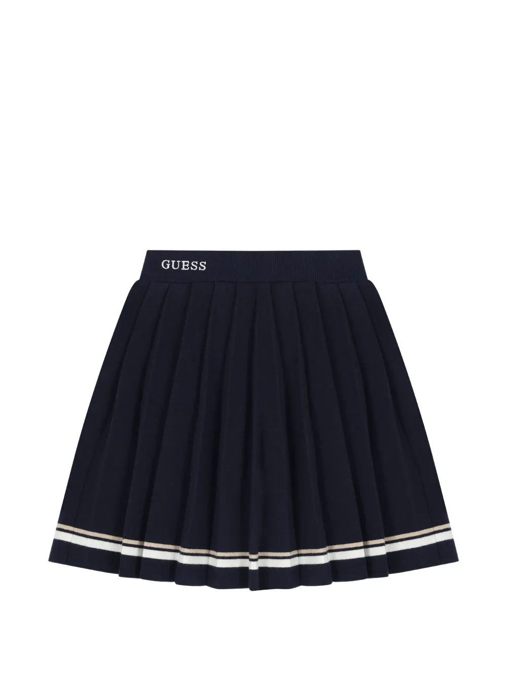 guess kids logo-embroidered pleated skirt - Blu
