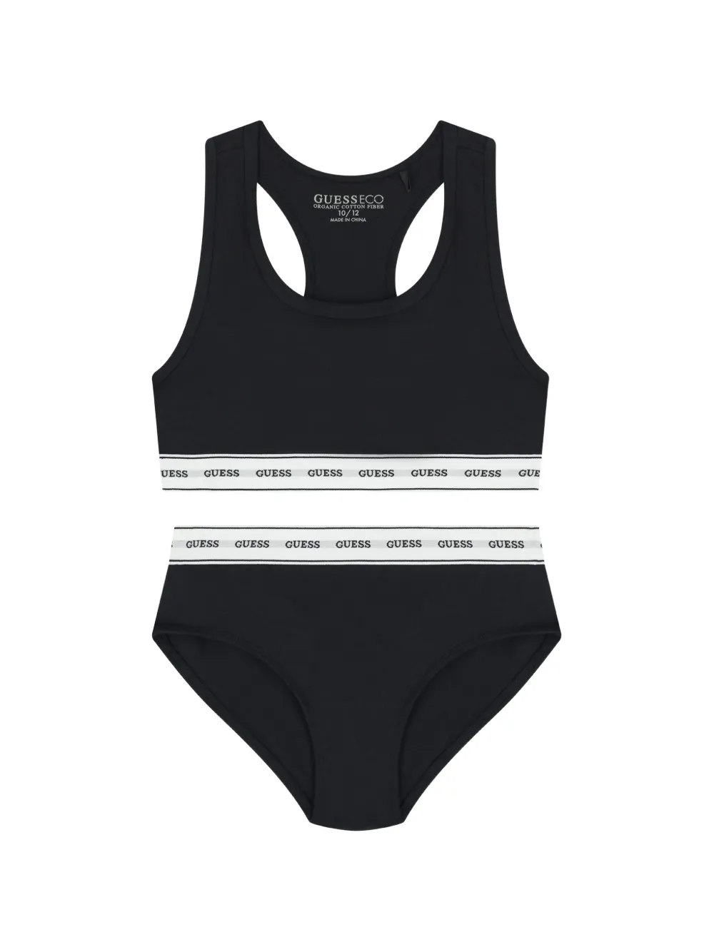 guess kids Bikini con banda logo - Nero