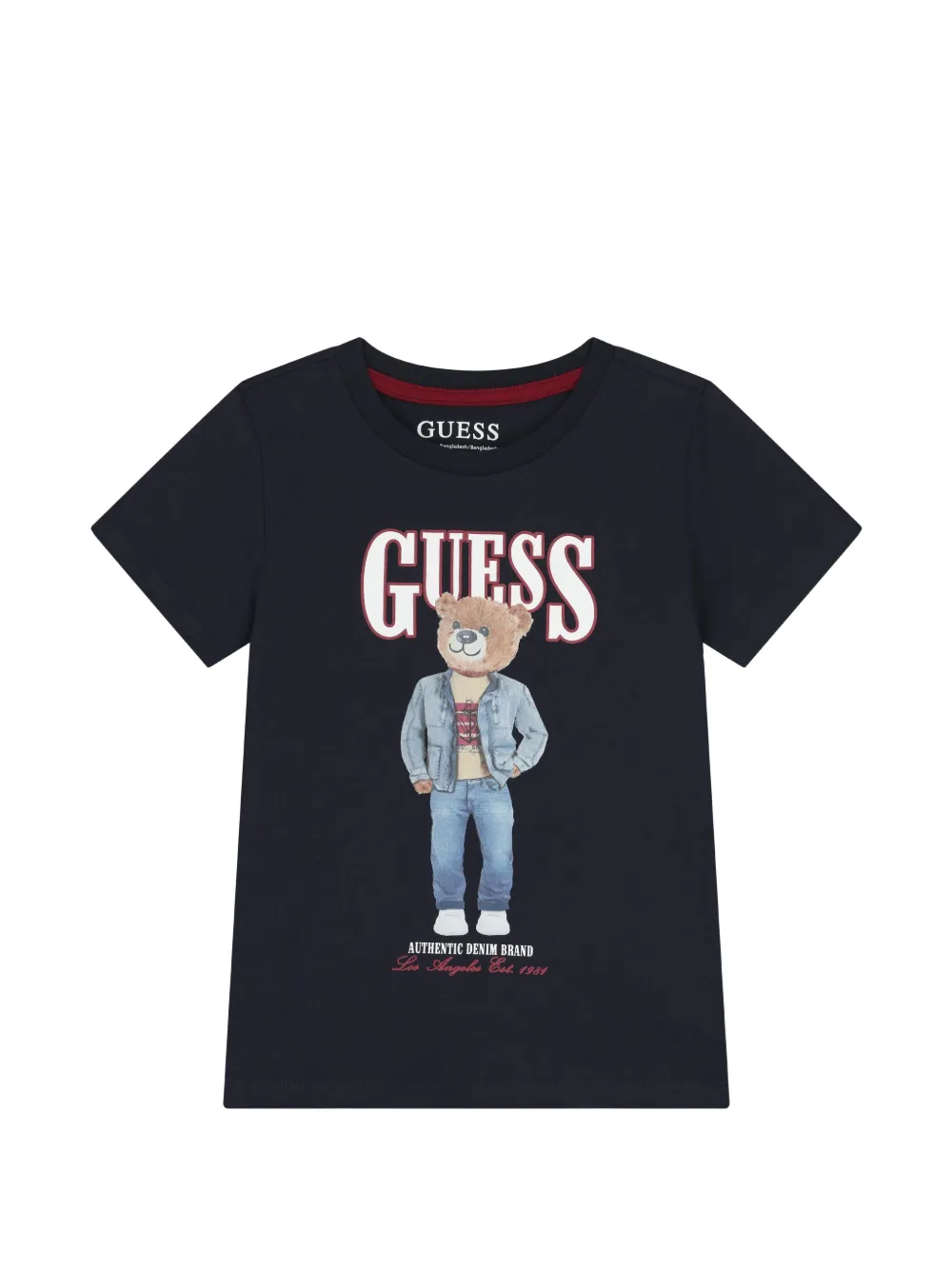 guess kids teddy-print T-shirt - Blu