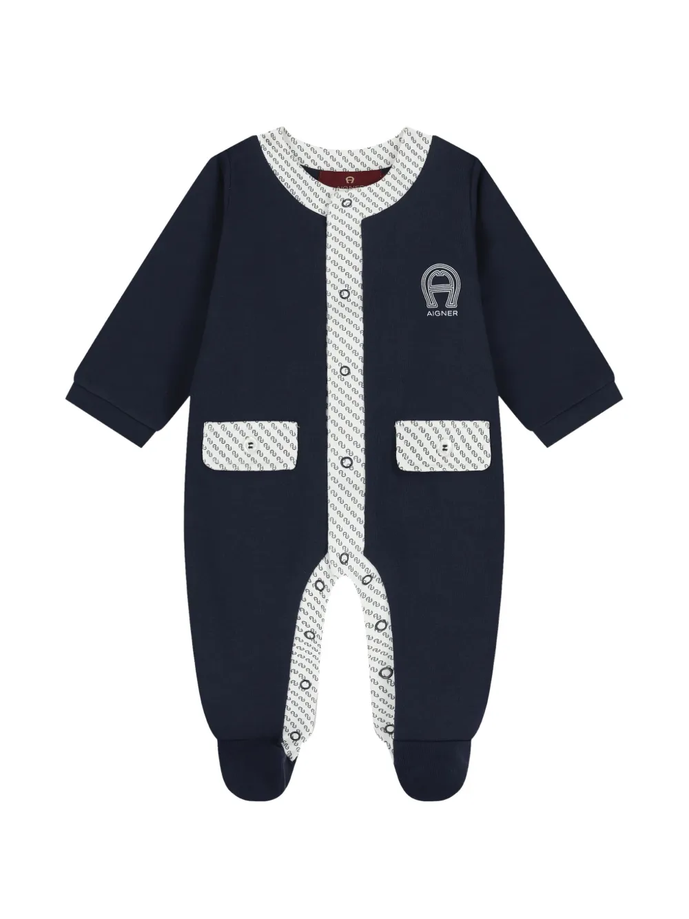 Aigner Kids logo-print babygrow - Blu