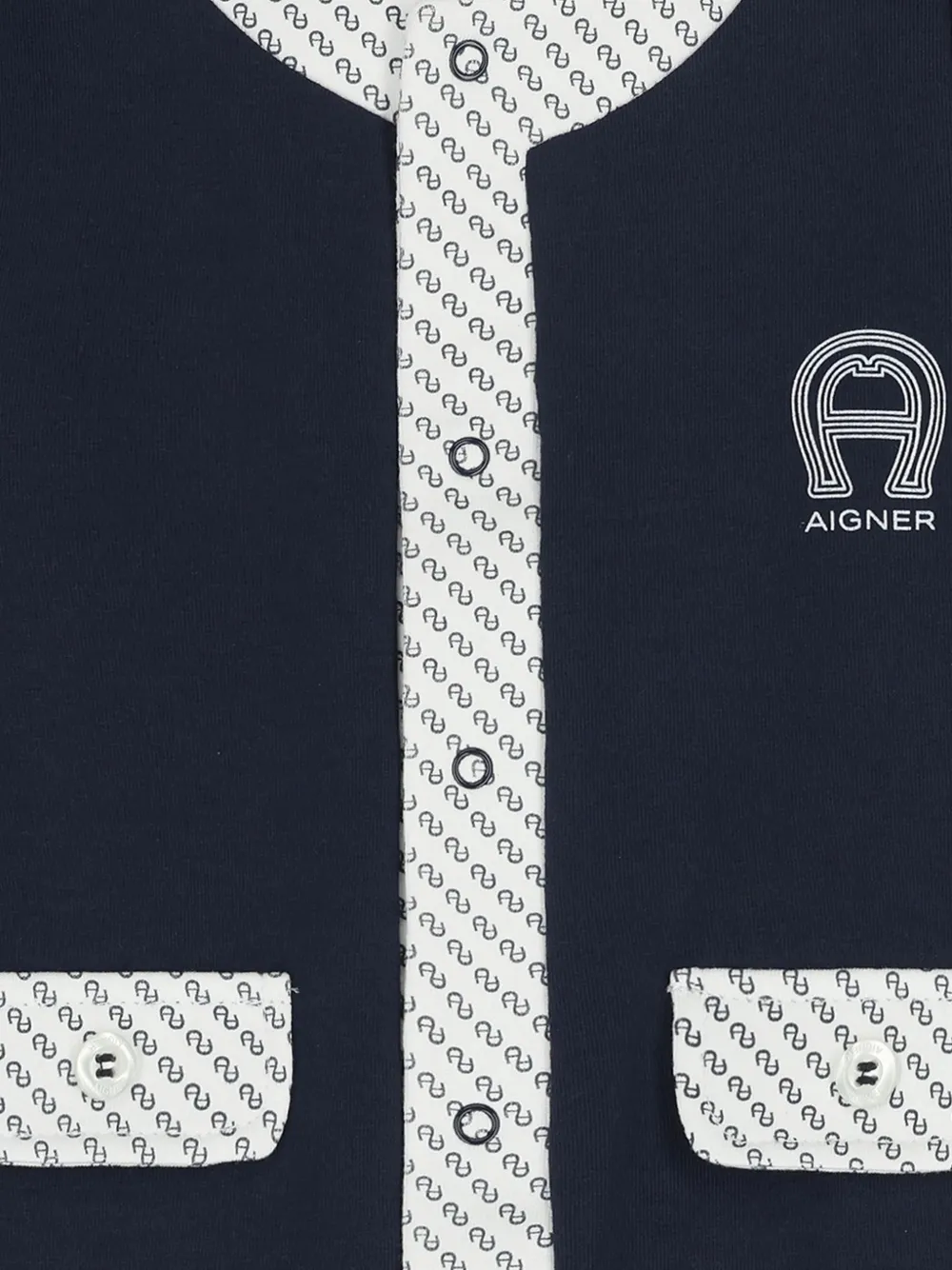  Aigner Kids Pelele Con Logo Estampado - Azul 
