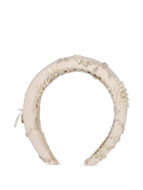Junona diadema con mostacillas y motivos florales