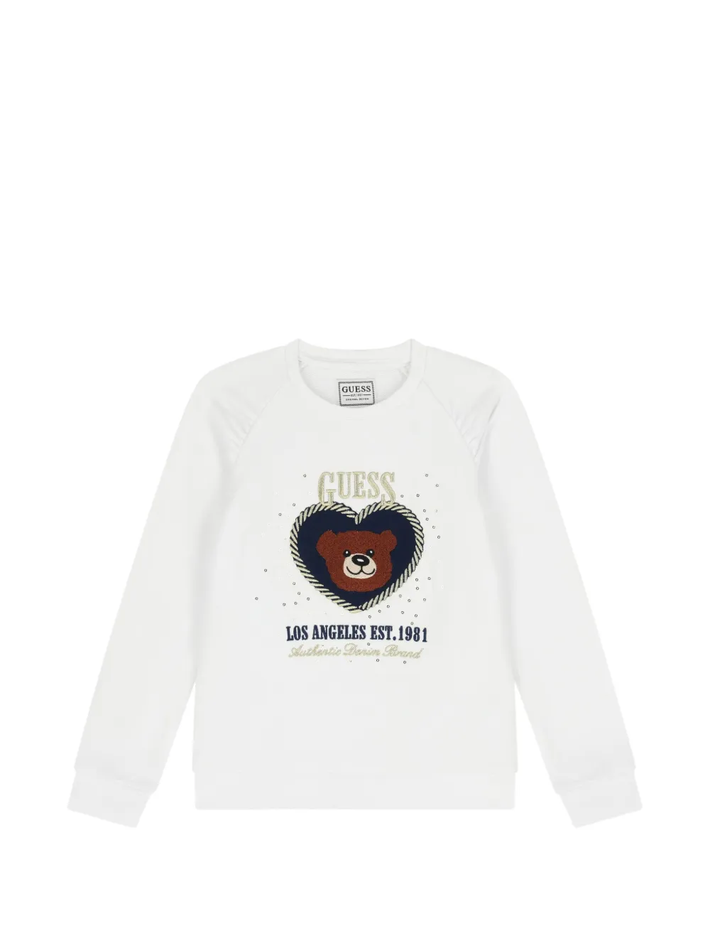 guess kids heart-motif sweatshirt - White