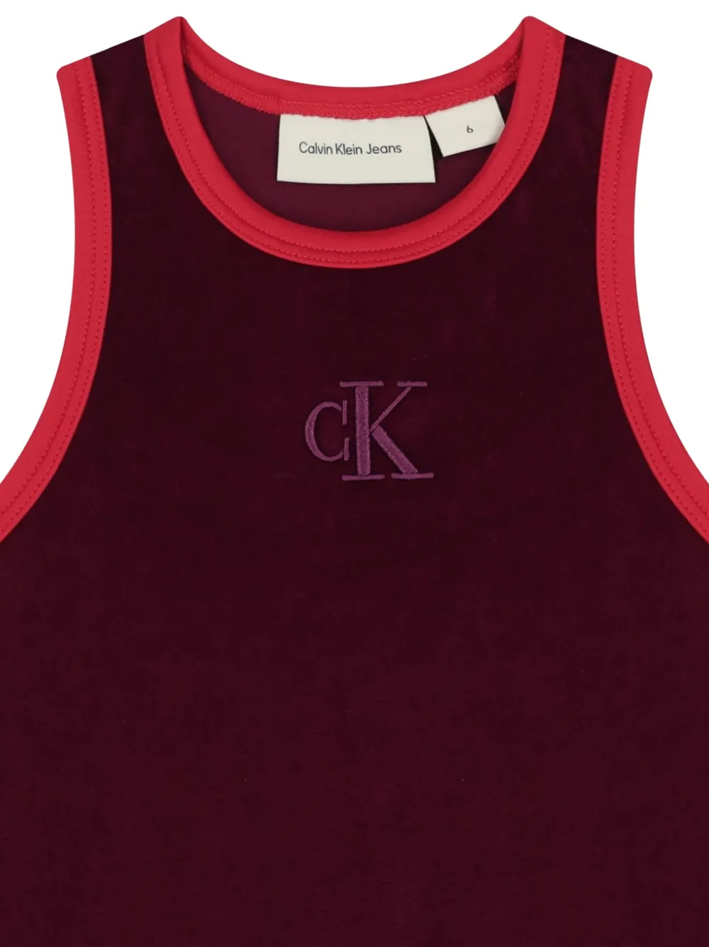 Calvin Klein Kids A-lijn jurk met geborduurd logo Rood