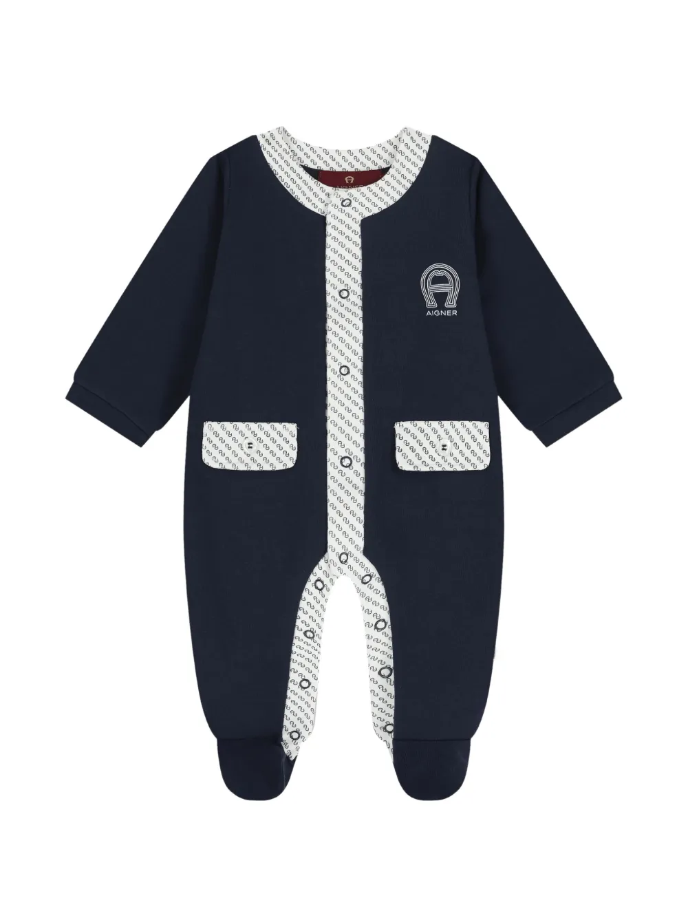 Aigner Kids Romper met klepzak en logodetail Blauw
