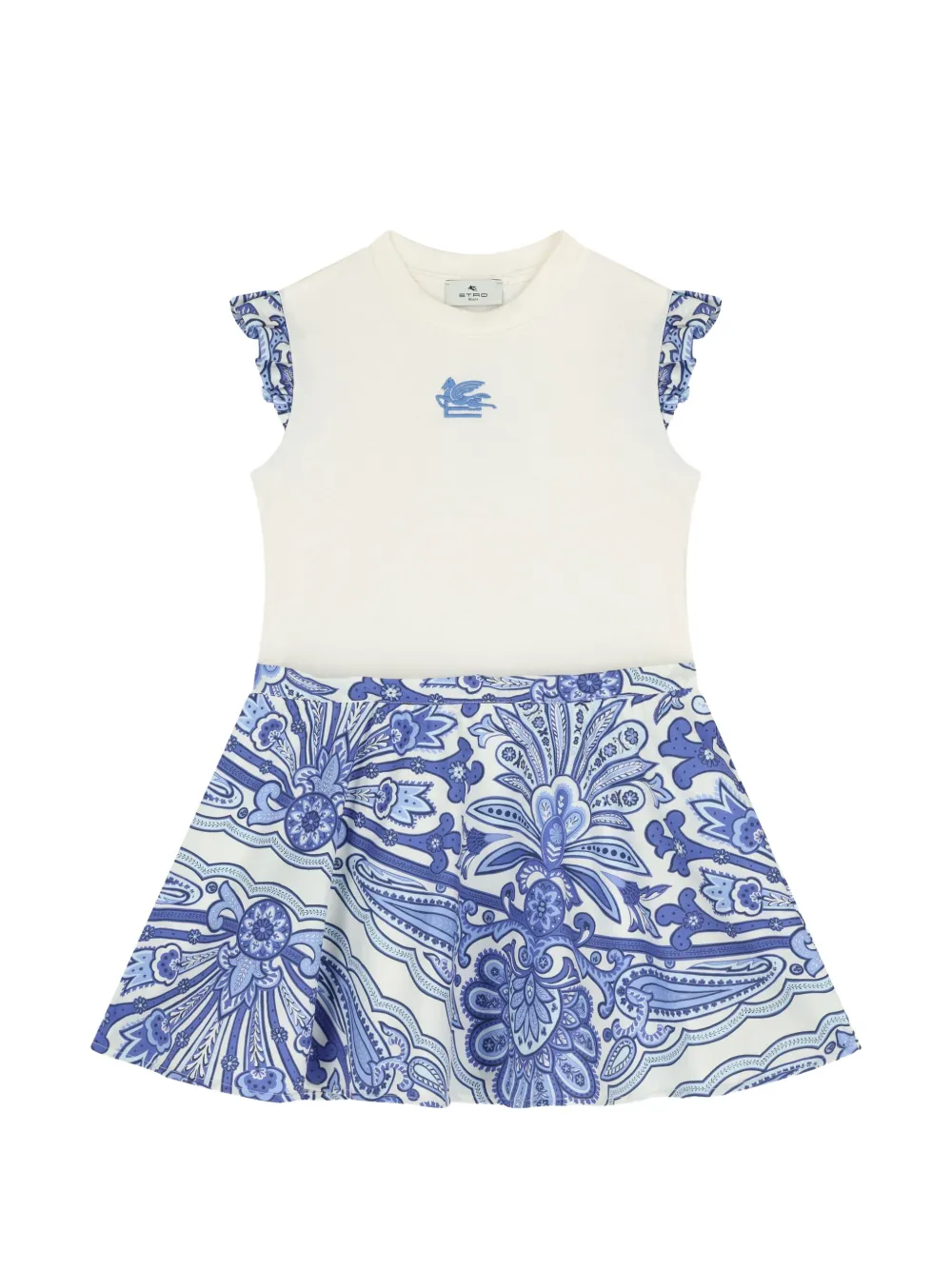 ETRO KIDS ruffled paisley-print dress - Neutrals
