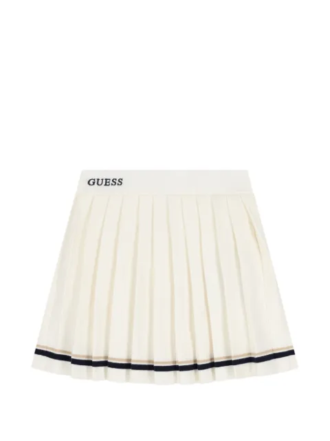 guess kids pleated stripe-detail skirt