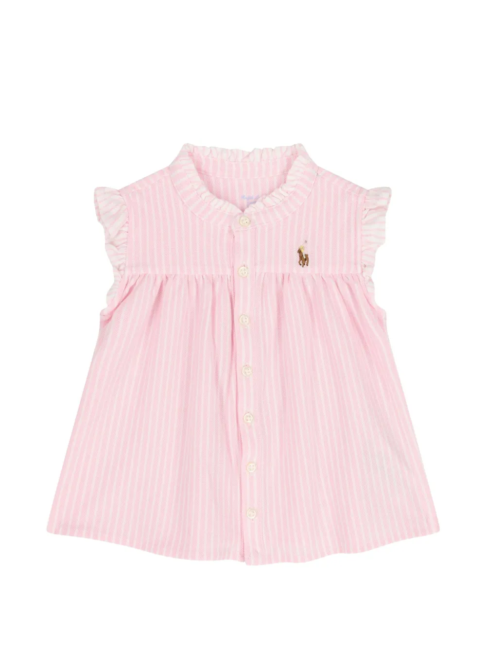 POLO RALPH LAUREN KIDS Gestreept shortsset met ruches Roze