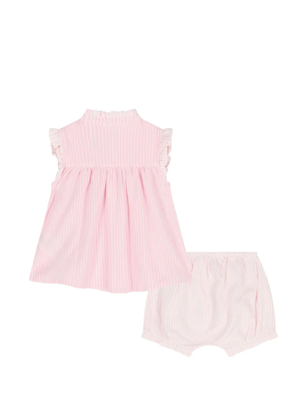 POLO RALPH LAUREN KIDS Gestreept shortsset met ruches Roze
