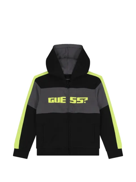 guess kids  hoodie con logo y cierre