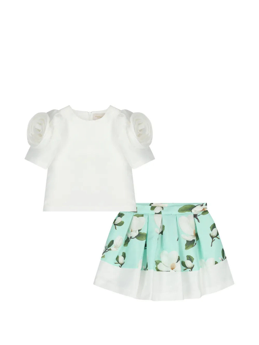 MAMA LUMA KIDS Set con gonna a fiori - Bianco