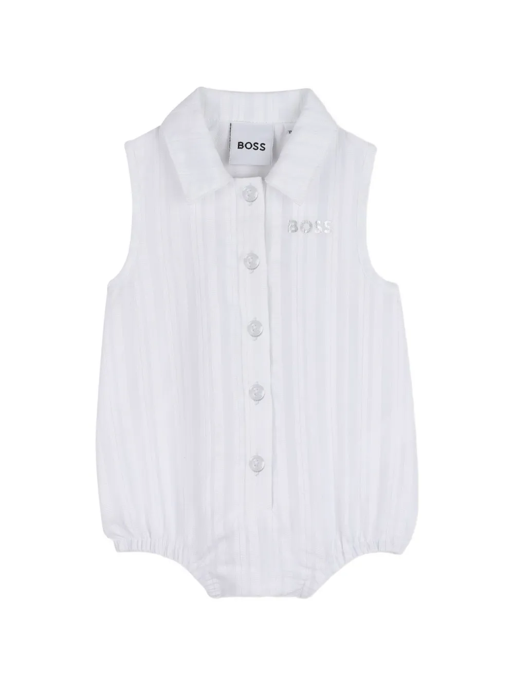  Boss Kidswear Set De Pelele A Rayas - Blanco 