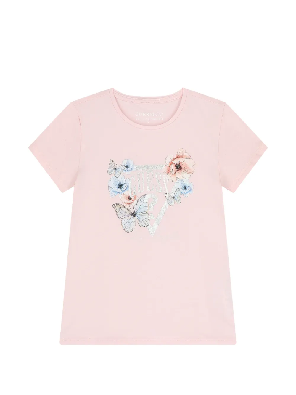 guess kids floral-print T-shirt - Rosa