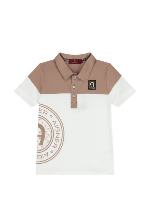 Aigner Kids playera tipo polo con diseño color block