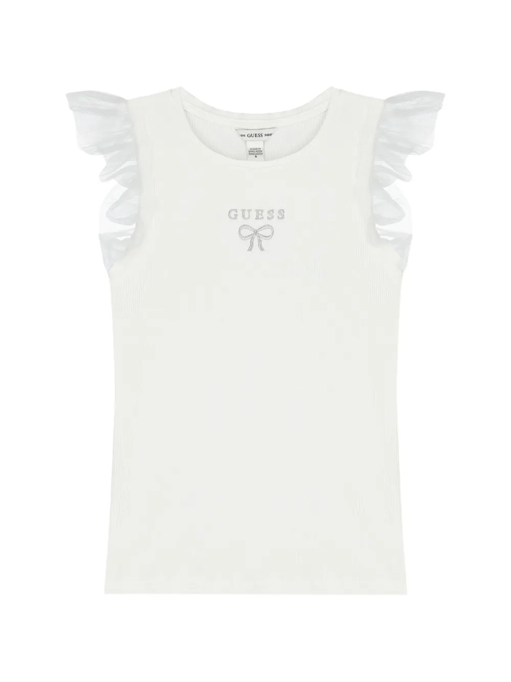 guess kids Top con ruches - Bianco