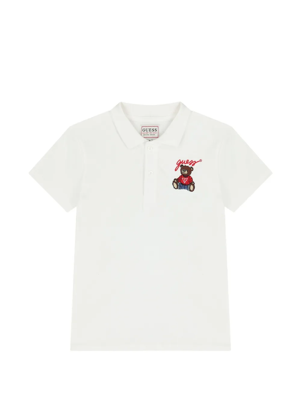 guess kids embroidery polo shirt - Bianco