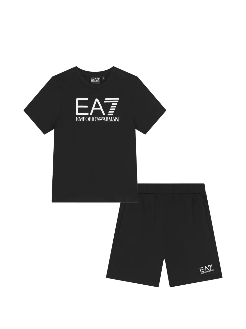 Emporio Armani Kids Set con shorts e logo - Nero