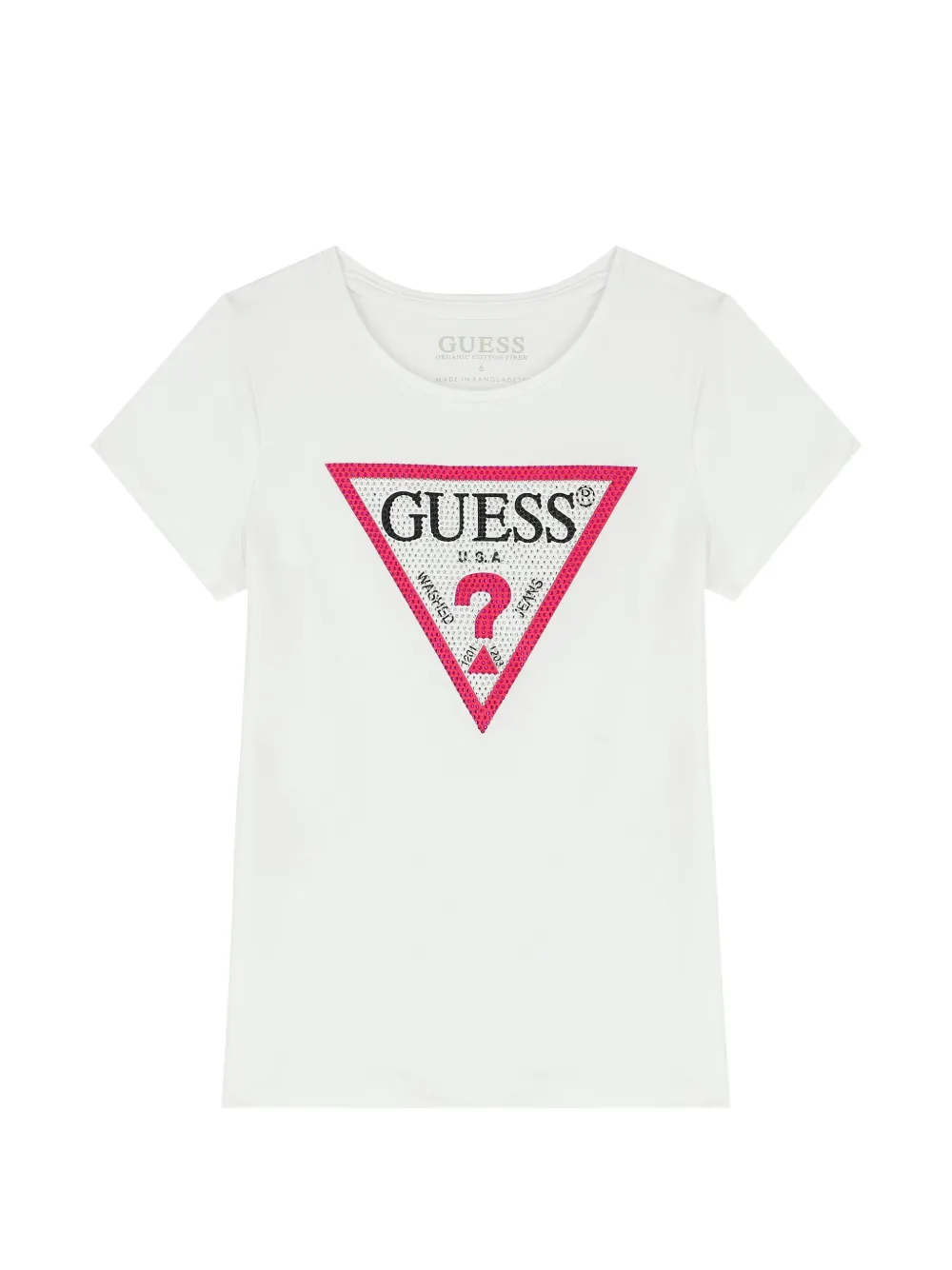 guess kids T-shirt con logo a triangolo - Bianco