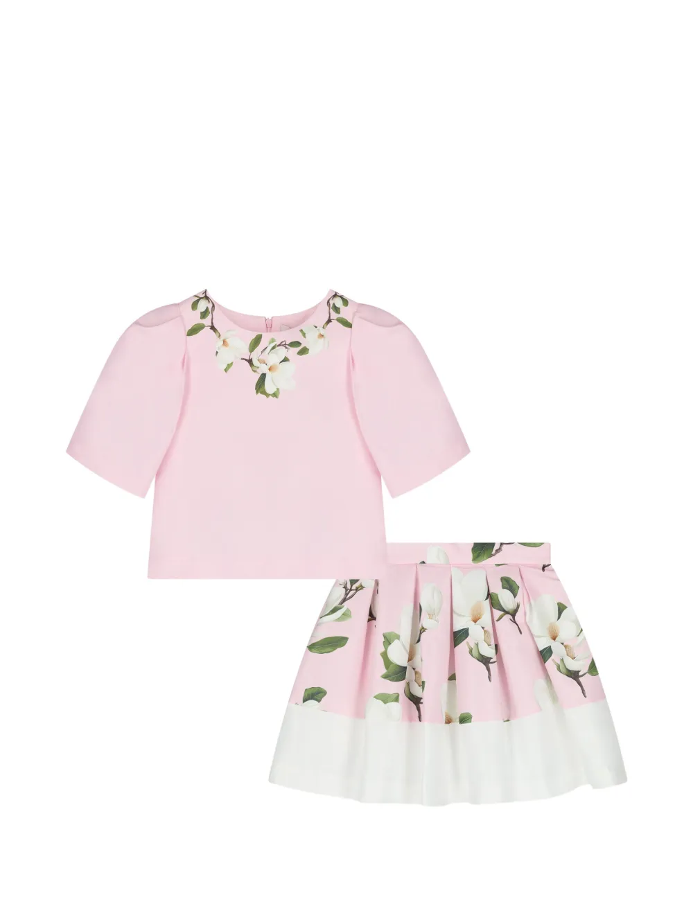 MAMA LUMA KIDS floral-print pleated skirt set - Rosa