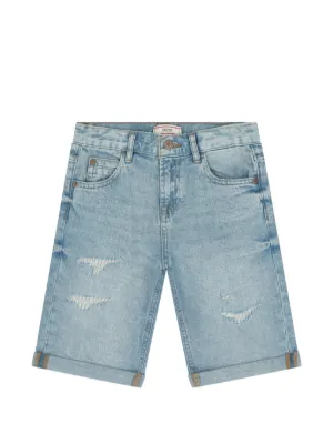 DONDUP KIDS Newbrandon ダメージ デニムショーツ | ブルー | FARFETCH JP