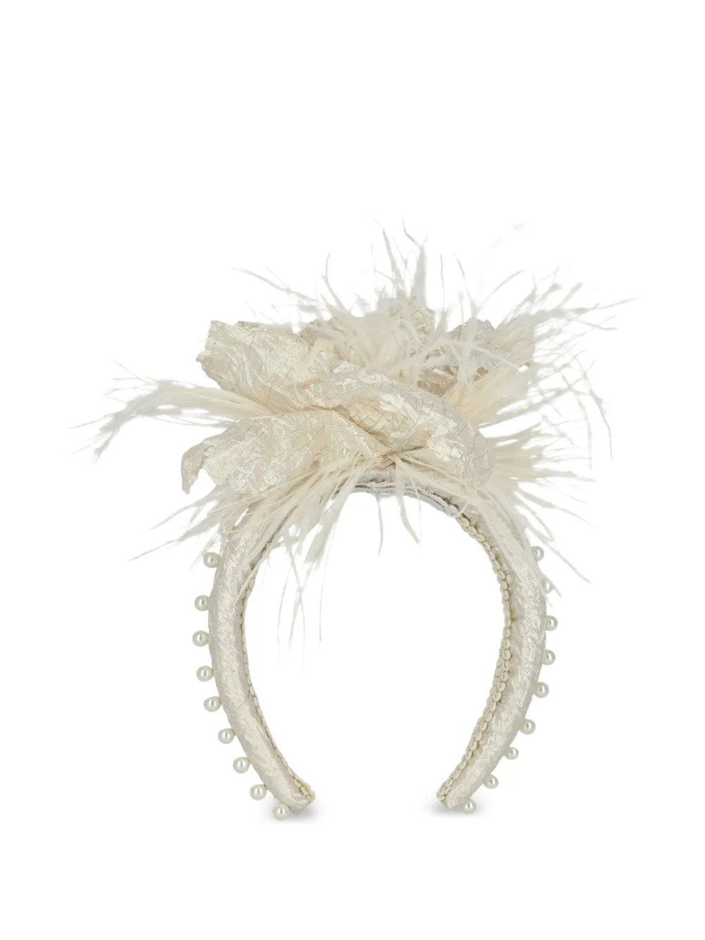 Escada Kids flower pearl headband - Neutrals