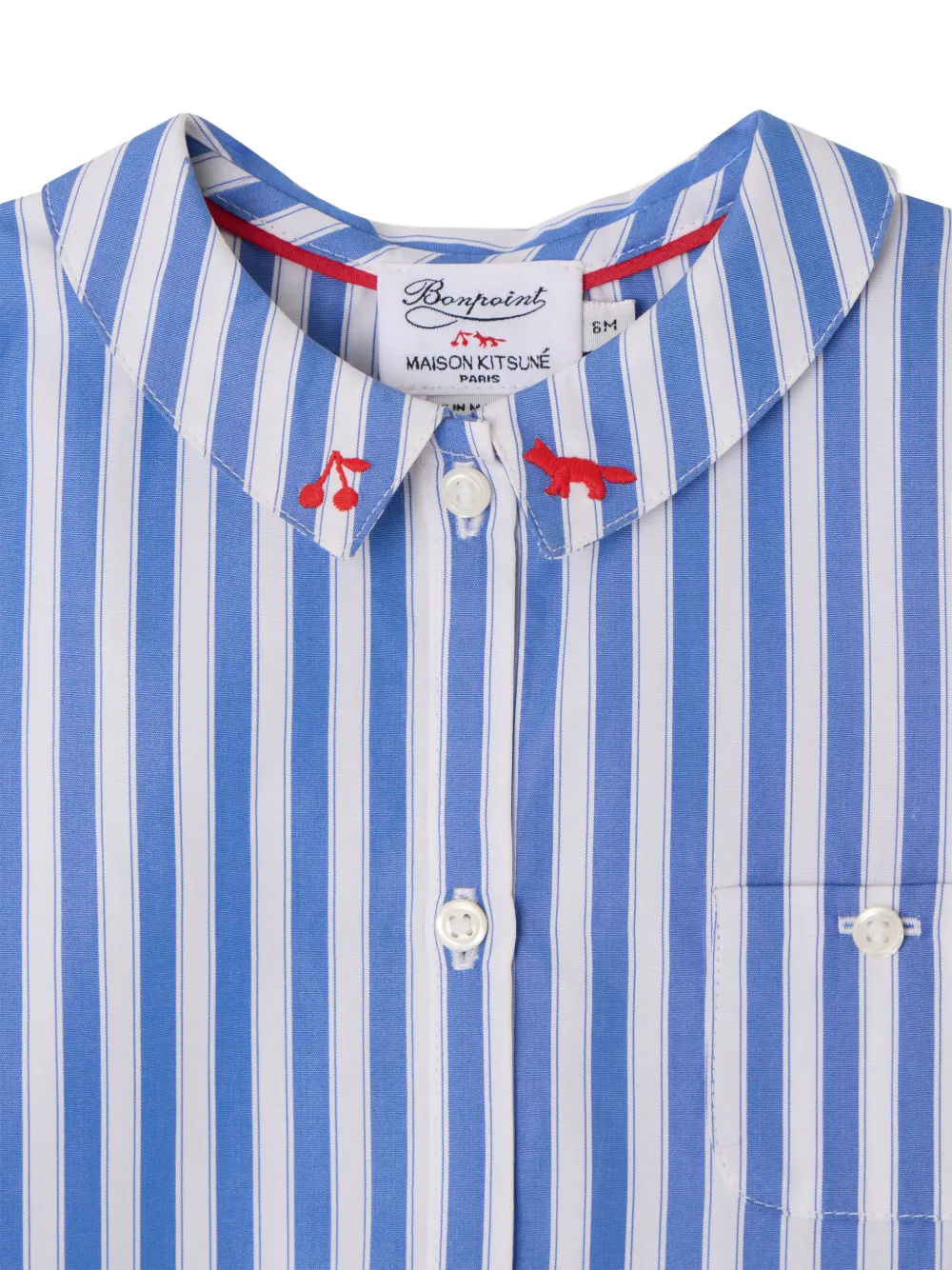 Bonpoint x Maison Kitsuné Lydia shirtjurk Blauw