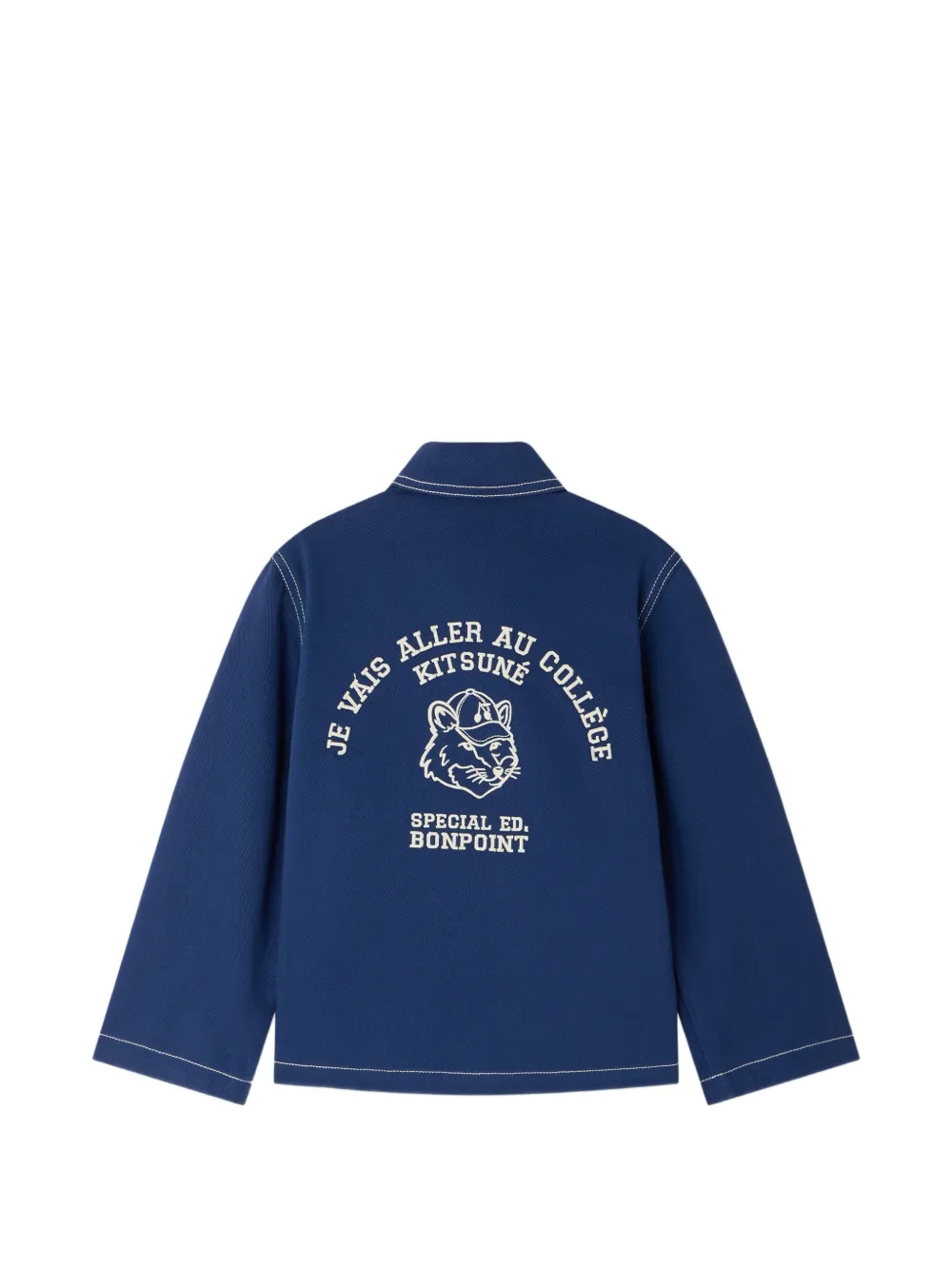 Bonpoint x Maison Kitsuné Linus jack met contrasterend stiksel Blauw