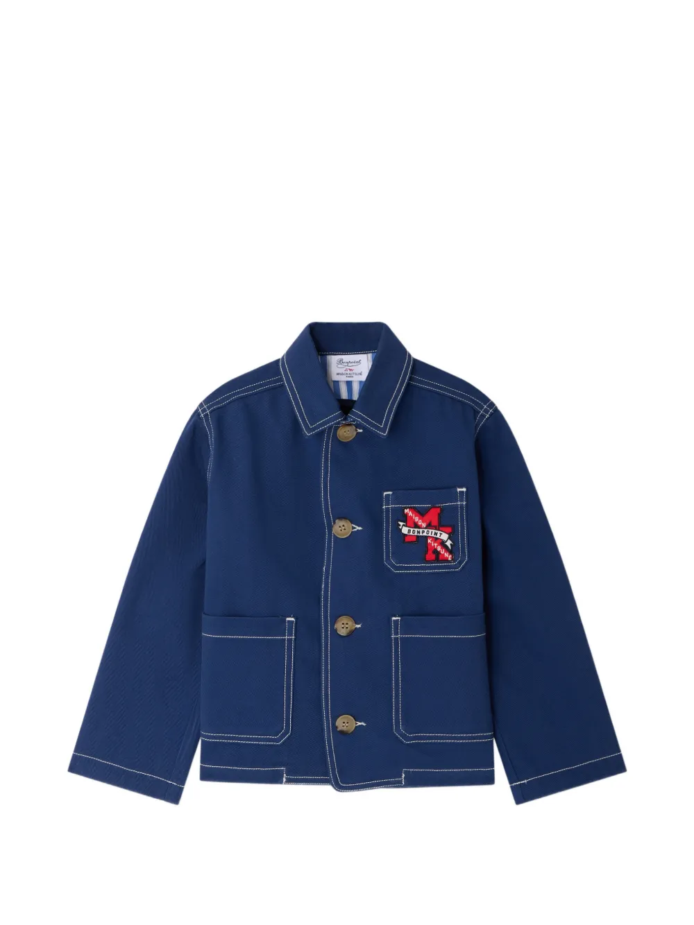 Bonpoint x Maison Kitsuné Linus Jacke mit Kontrastnähten - Blau