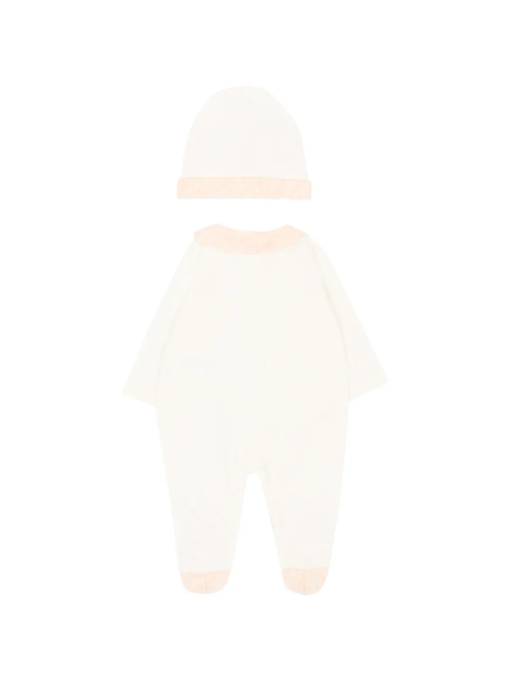 Roberto Cavalli Junior Babypakje met geborduurd monogram en kraag Beige