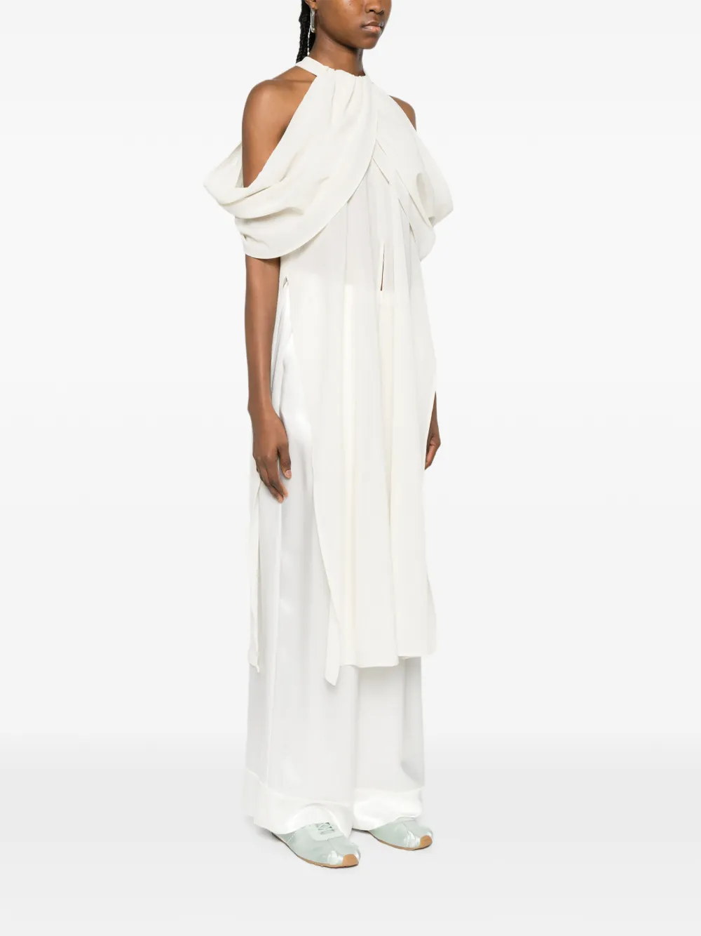  Eleh Halterneck Draped Top - Neutrals 