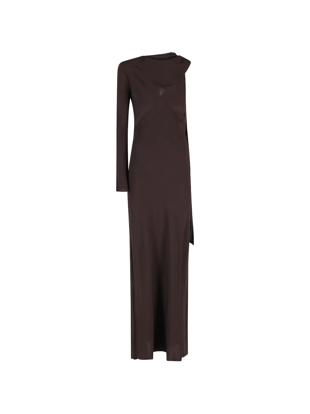 Erika Cavallini Milva draped V-neck maxi dress - Marrone