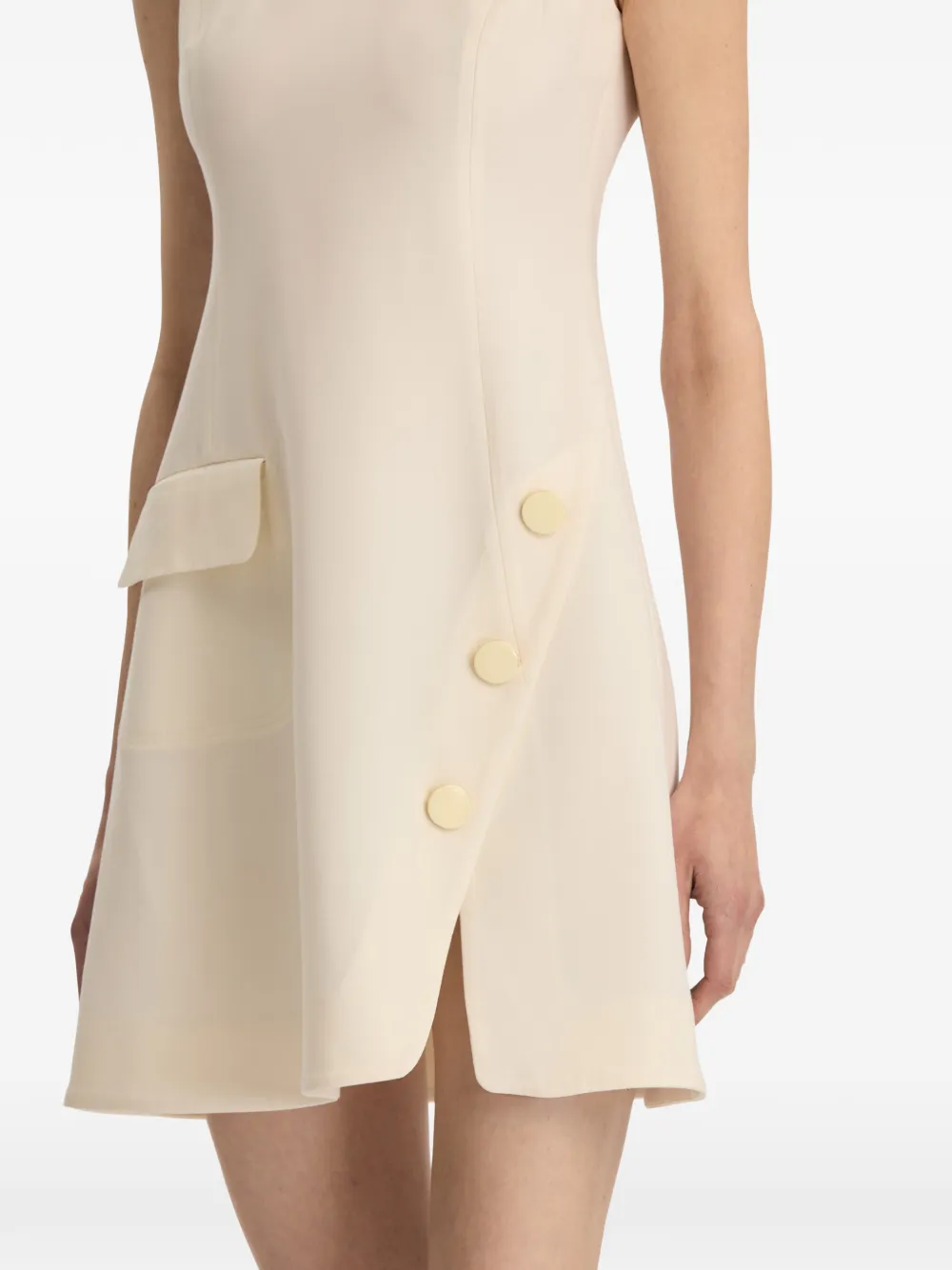 Oscar de la Renta Jurk van wolblend met knoopdetail Beige