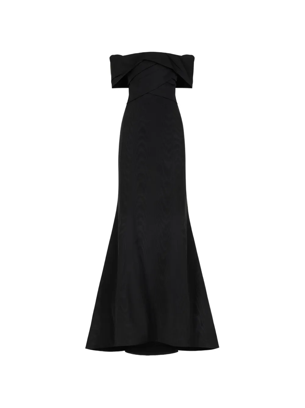 Oscar de la Renta drape-detailed trumpet gown - Nero